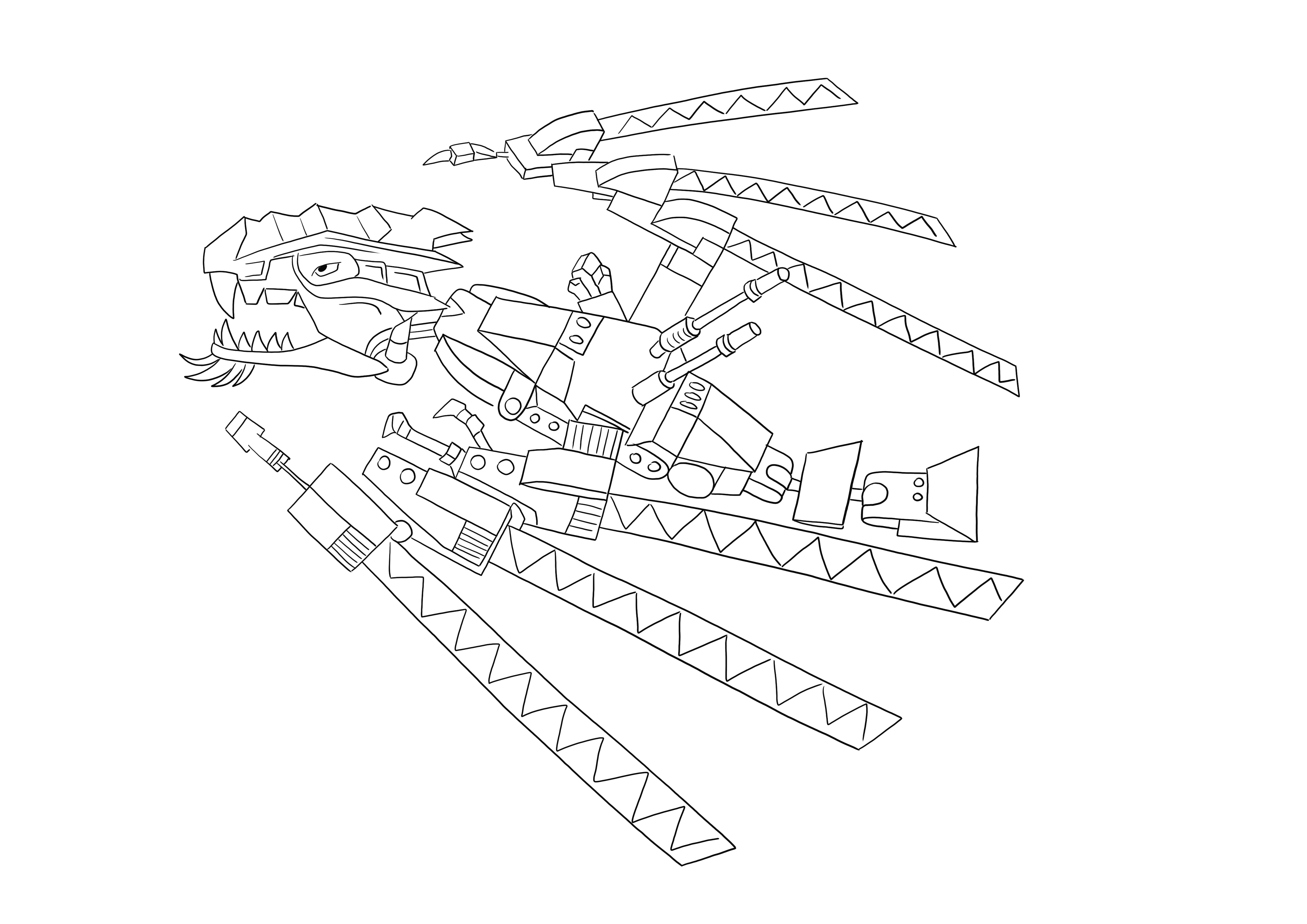 Lego ninjago dragon toy to download or print for free and color