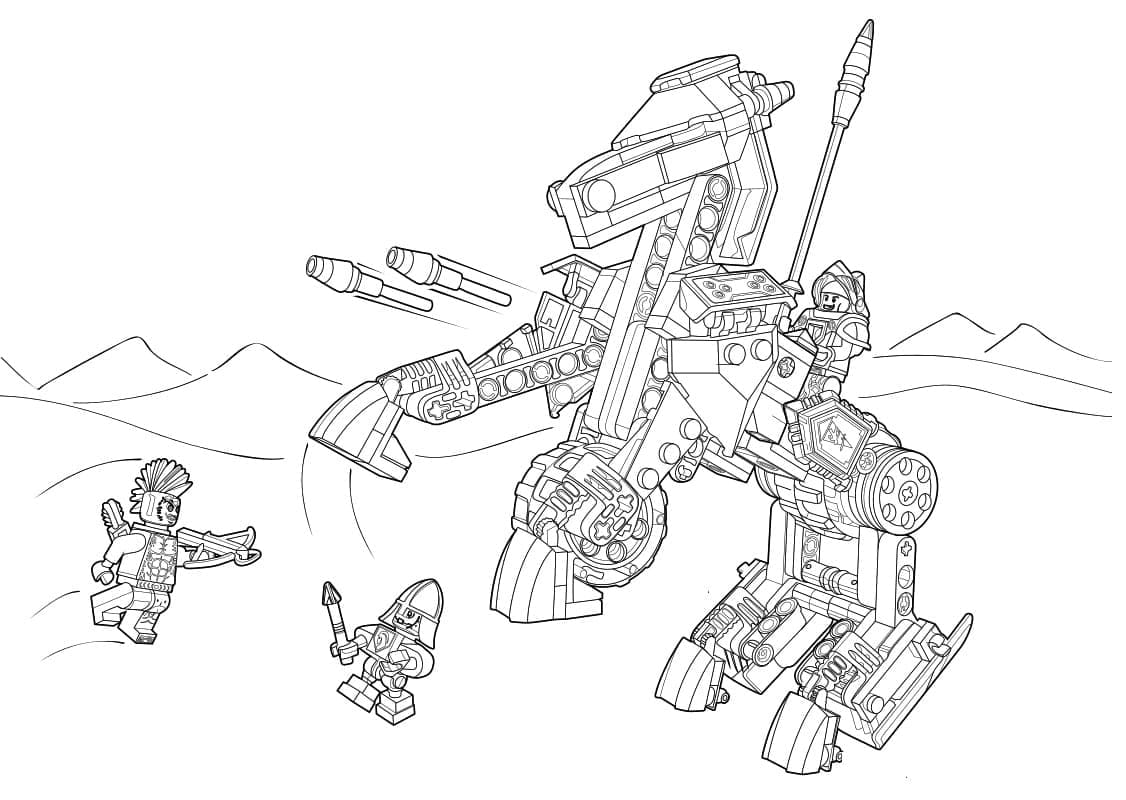 Lego nexo knights battle coloring page
