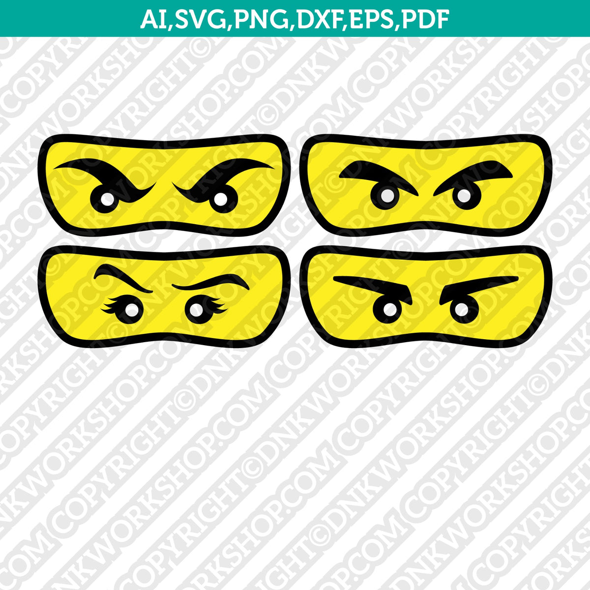 Ninja ninjago lego eyes mask svg cricut cut file clipart png dxf â