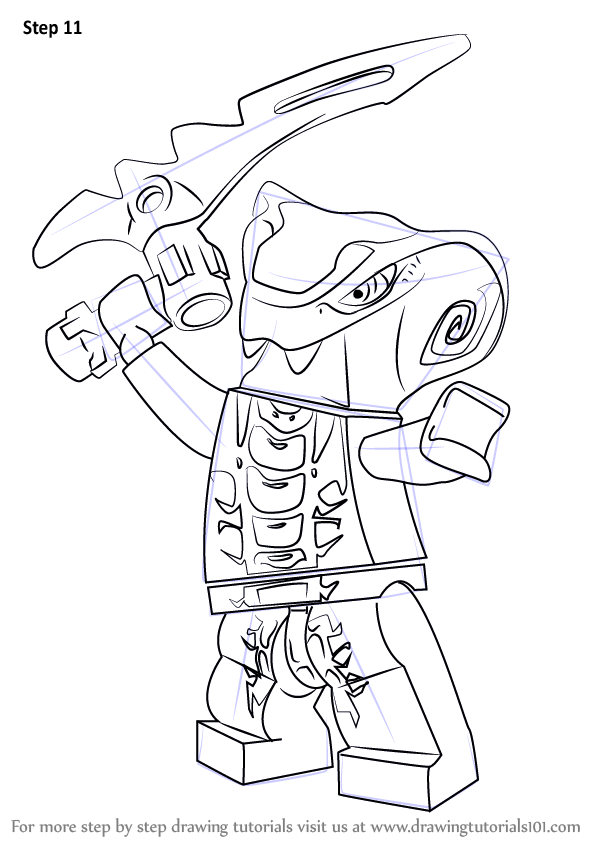 How to draw slithraa from ninjago ninjago step by step
