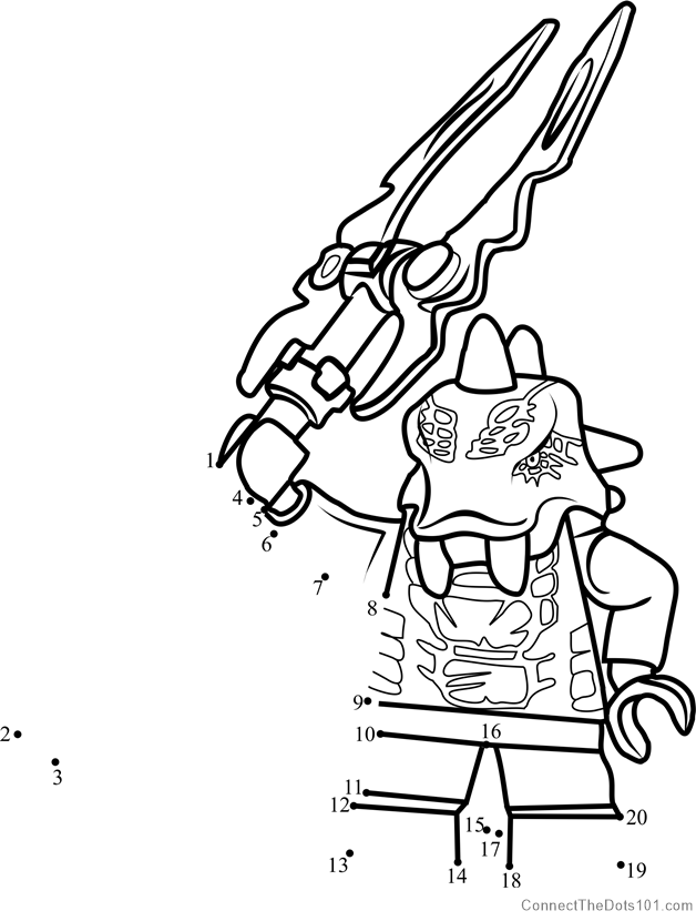 Bytar ninjago dot to dot printable worksheet