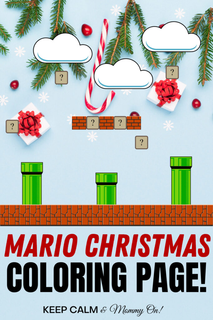 Mario christmas coloring pages