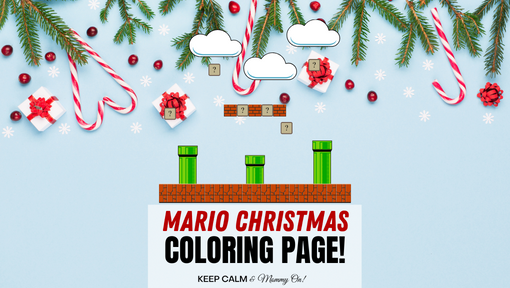 Mario christmas coloring pages