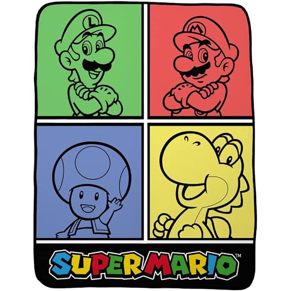 Franco super mario bedding super soft micro raschel throw in x in official nintendo product collectibles home