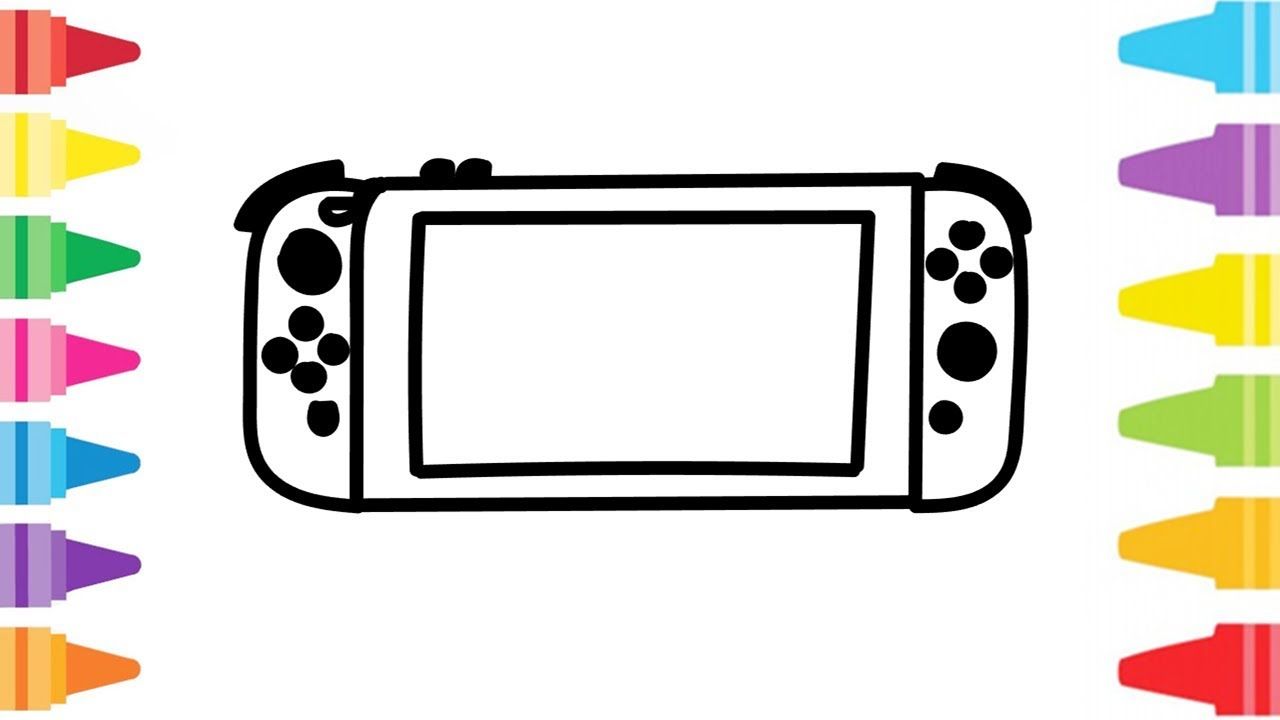 Glitter nintendo switch how to coloring and drawing for kids color pag drawing for kids nintendo switch coloring for kids