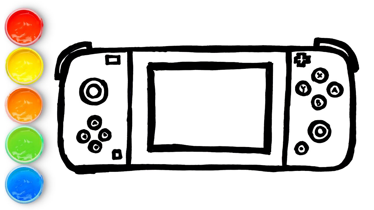 How to draw nintendo switch easy and fun drawing painting and coloring for kids toddlers