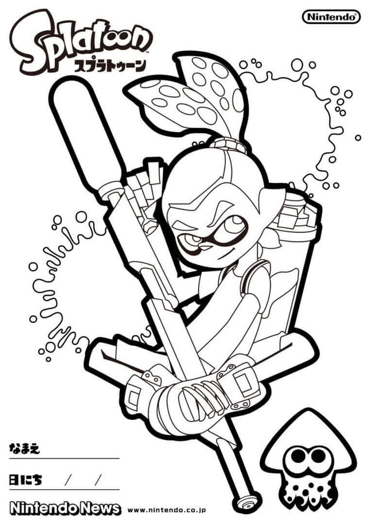 Splatoon coloring pages inkling male coloring books free coloring pages coloring pages for kids