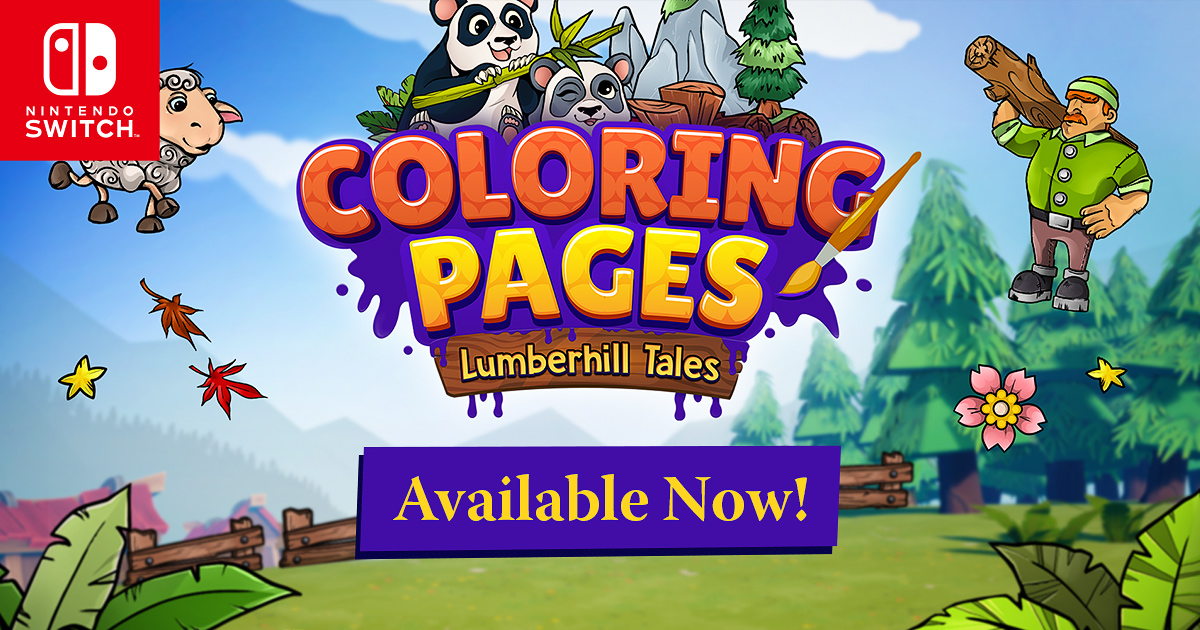 Coloring pages lumberhill tales is available now for nintendo switch for free