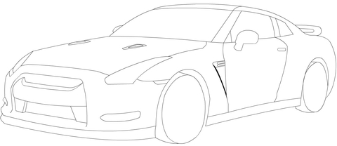 Nissan gtr coloring page free printable coloring pages