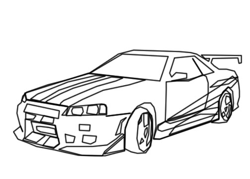 Nissan skyline lineart by googlememan on