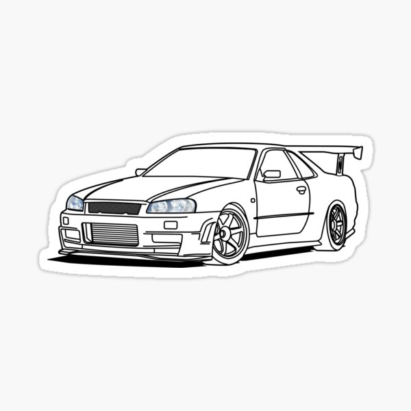 Nissan skyline r art board print for sale by megalawlz