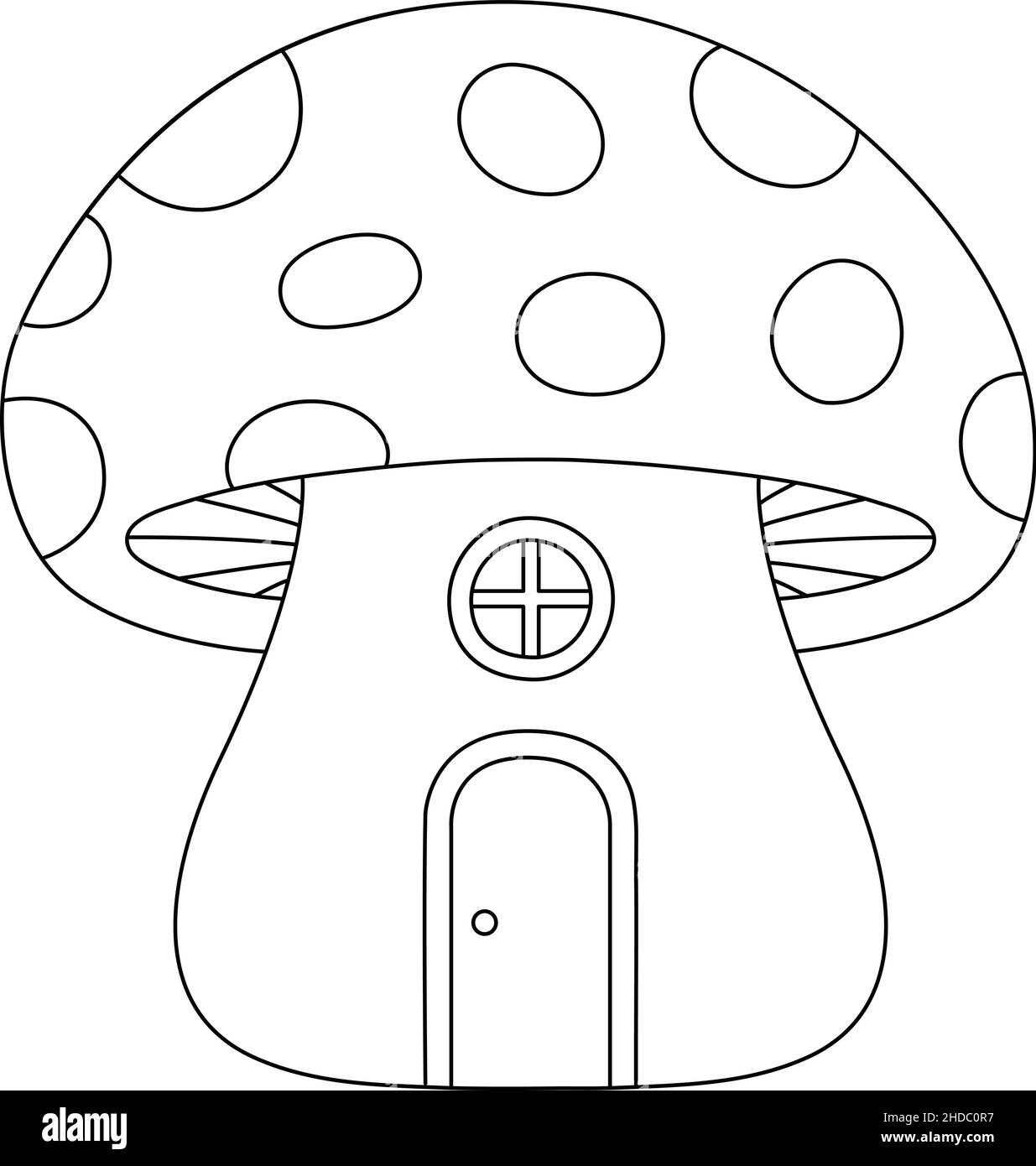 Mushroom house black and white stock photos images