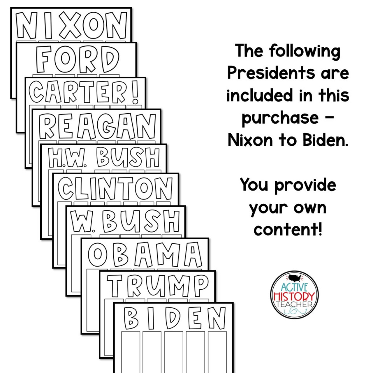 President visual summaries blank add your own content