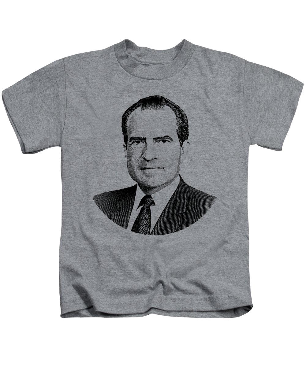 President richard nixon graphic black and white kids t