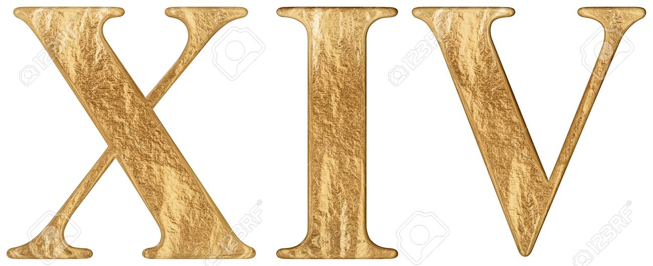 Roman numeral xiv quattuordecim fourteen isolated on white background d render stock photo picture and royalty free image image
