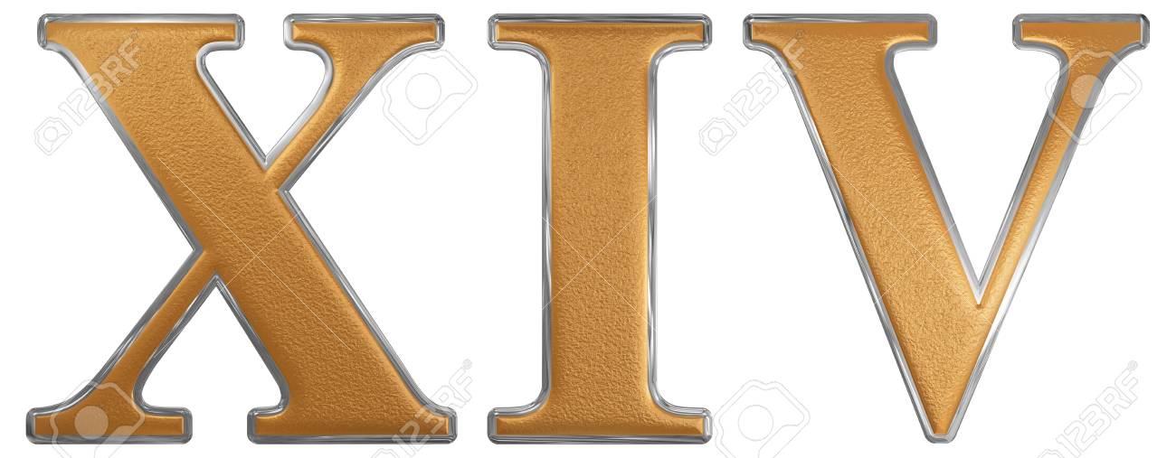 Roman numeral xiv quattuordecim fourteen isolated on white background d render stock photo picture and royalty free image image