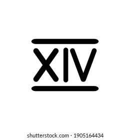 Roman numerals fourteen icon vector stock vector royalty free