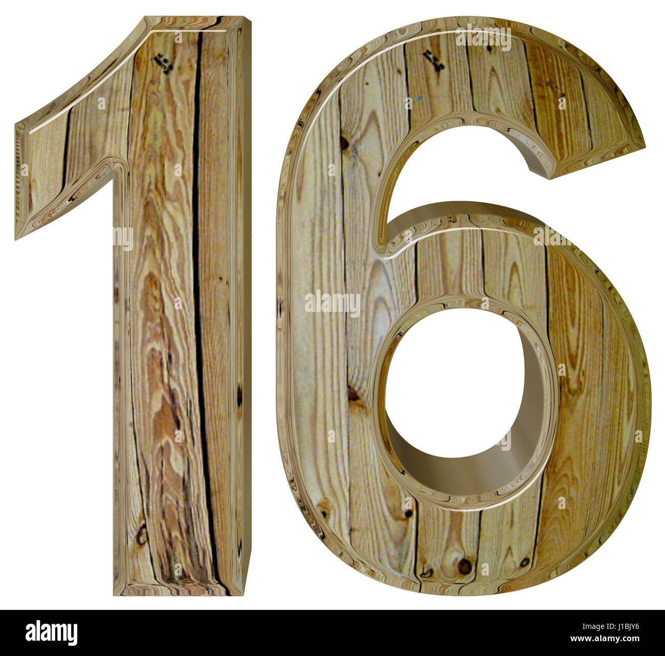 Numeral sixteen isolated on hi
