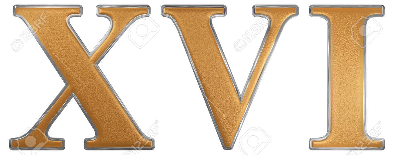 Roman numeral xvi sedecim sixteen isolated on white background d render stock photo picture and royalty free image image