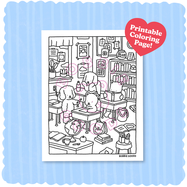Digital download â classroom coloring page â bobbie goods