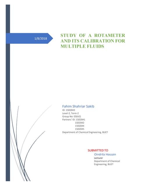 Rotameter calibration report for multiple fluids pdf