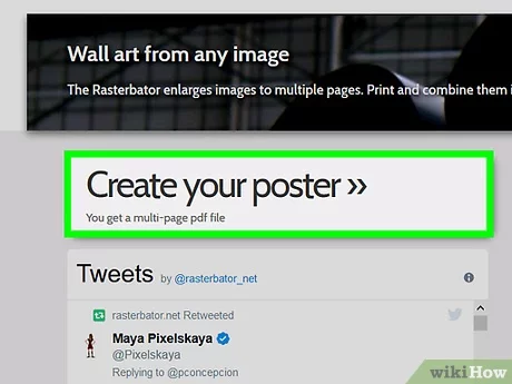 How to print a large image on multiple pages on pc or mac