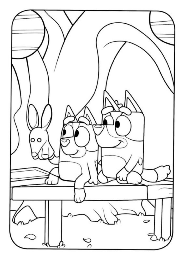 Imãgenes bonitas de bluey y bingo para imprimir y colorear