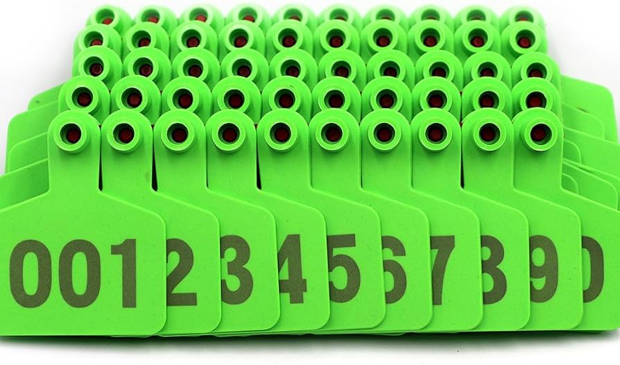 Muduoban pig ear tags green medium plastic livestock ear tags for hog swine sow ear tags with number