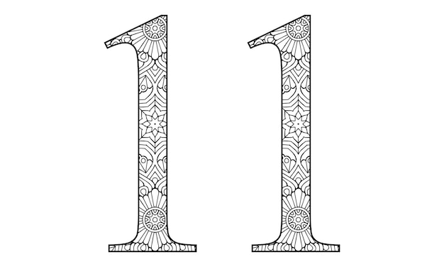 Premium vector mandala number coloring page for kids