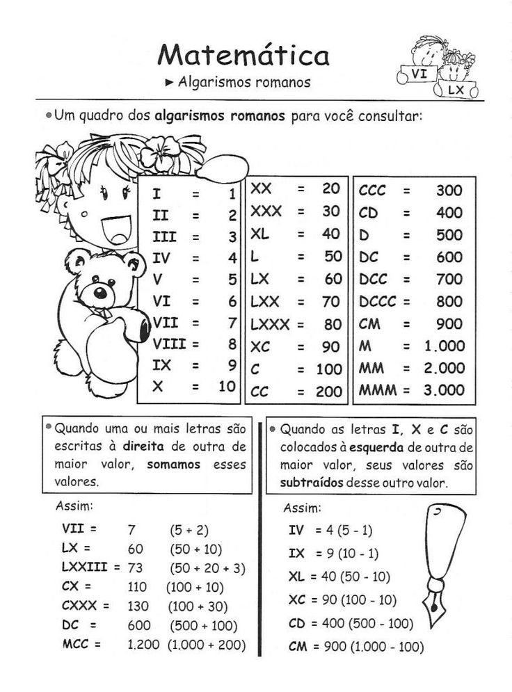 Atividades de matemãtica ensino fundamental para algarismos romanos atividades de matemãtica ano atividades numerais