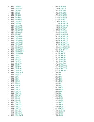 Numeros romanos del al pdf