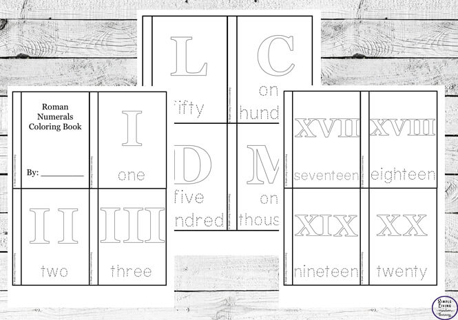Roman numeral colouring pages