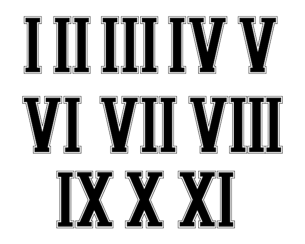 Premium vector roman numerals set vector illustration isolated on white background