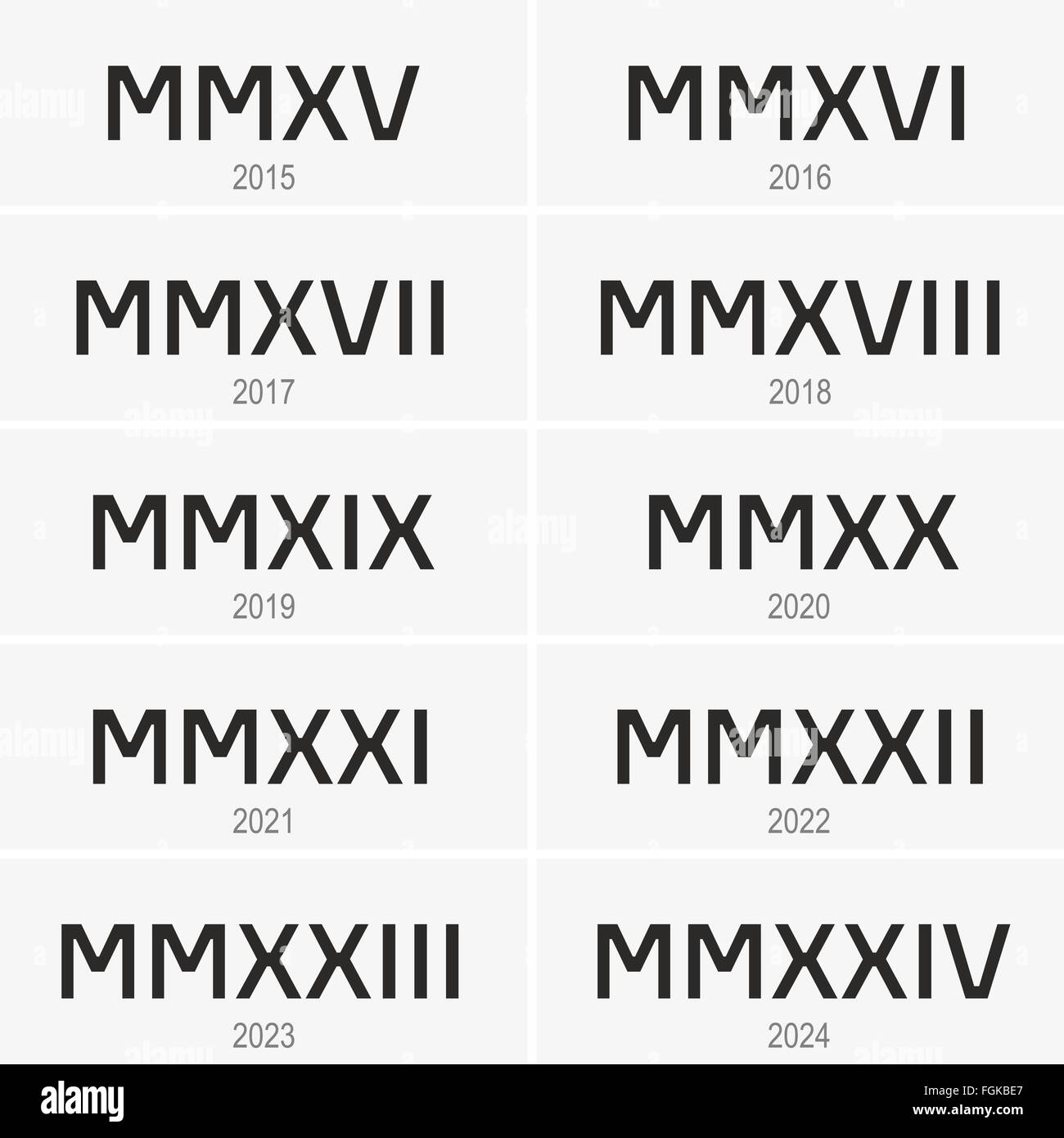 Roman numerals cut out stock images pictures
