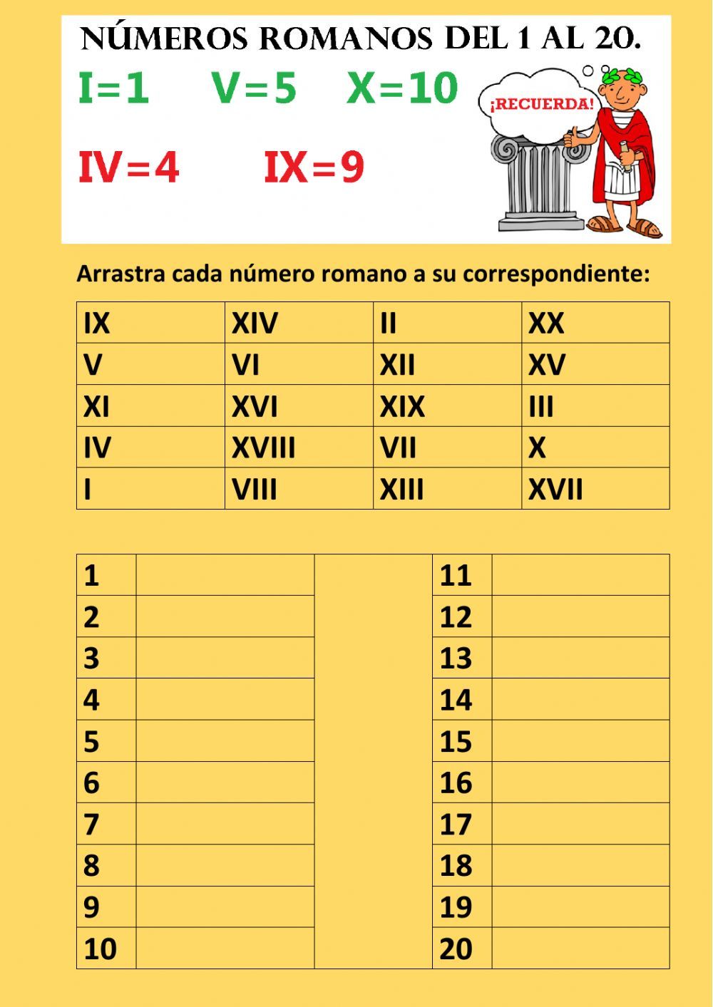 Nãºmeros romanos del al worksheet maths puzzles homeschool kids math worksheets