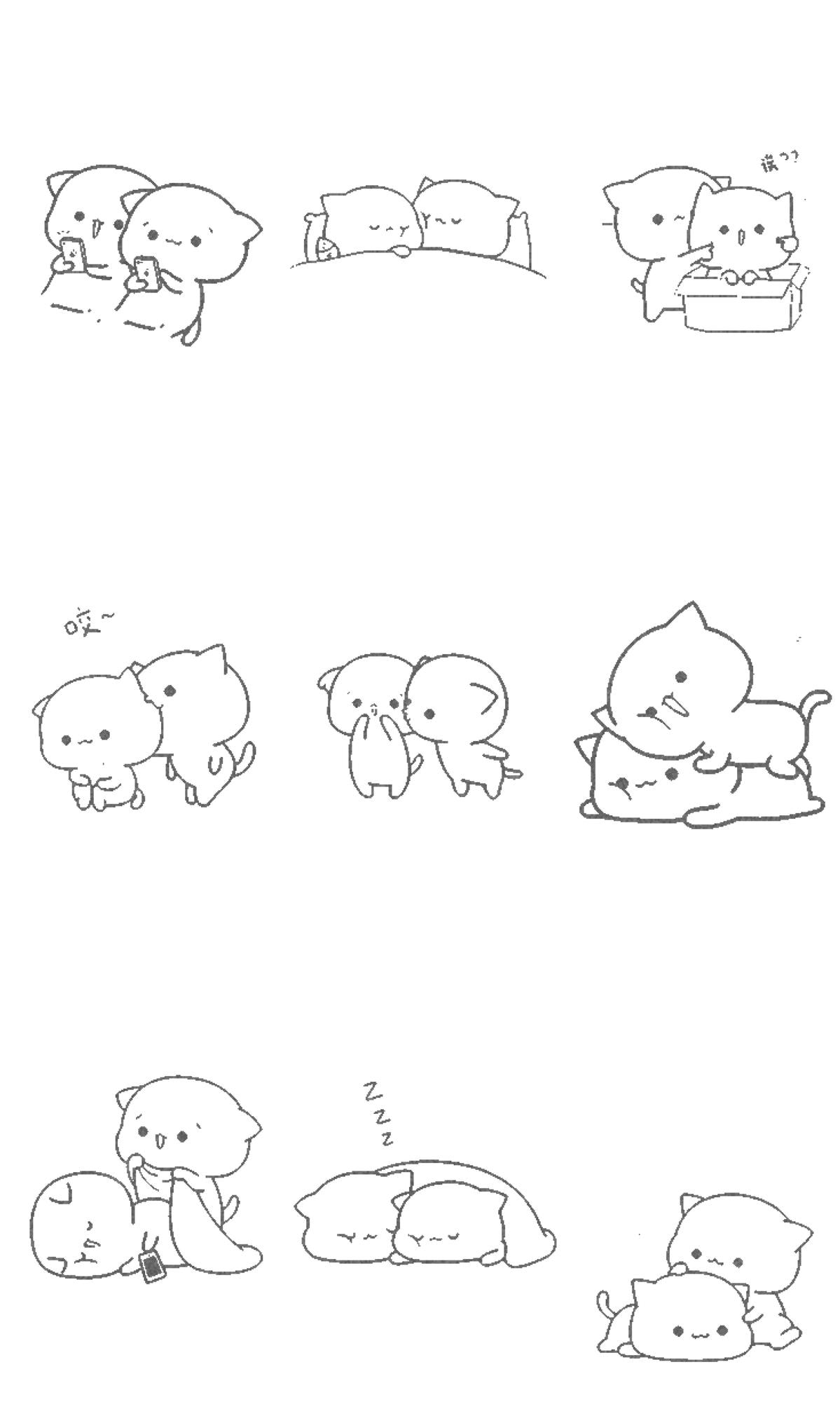 Premium vector free vector hand drawn kawaii style coloring book illustration