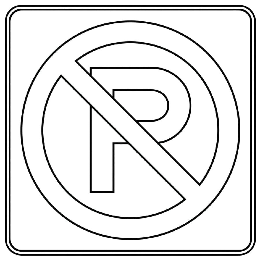 Deer crossing sign coloring page