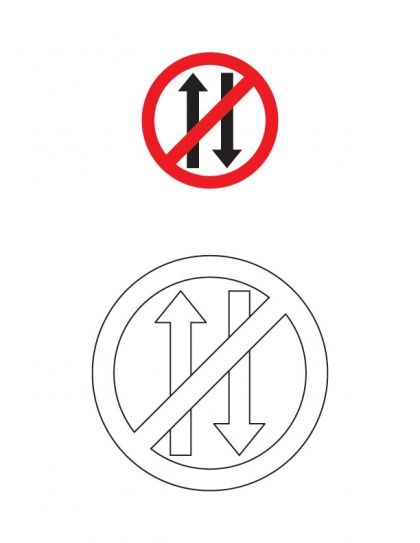 Vehicles prohibited in both direction traffic sign coloring page download freeâ traffic signs sports coloring pages signs