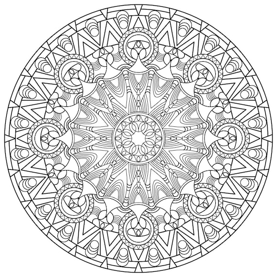 Geometric mandala ornate coloring pages printable pdf adult coloring madness coloring book no