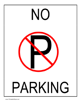 Printable no parking sign