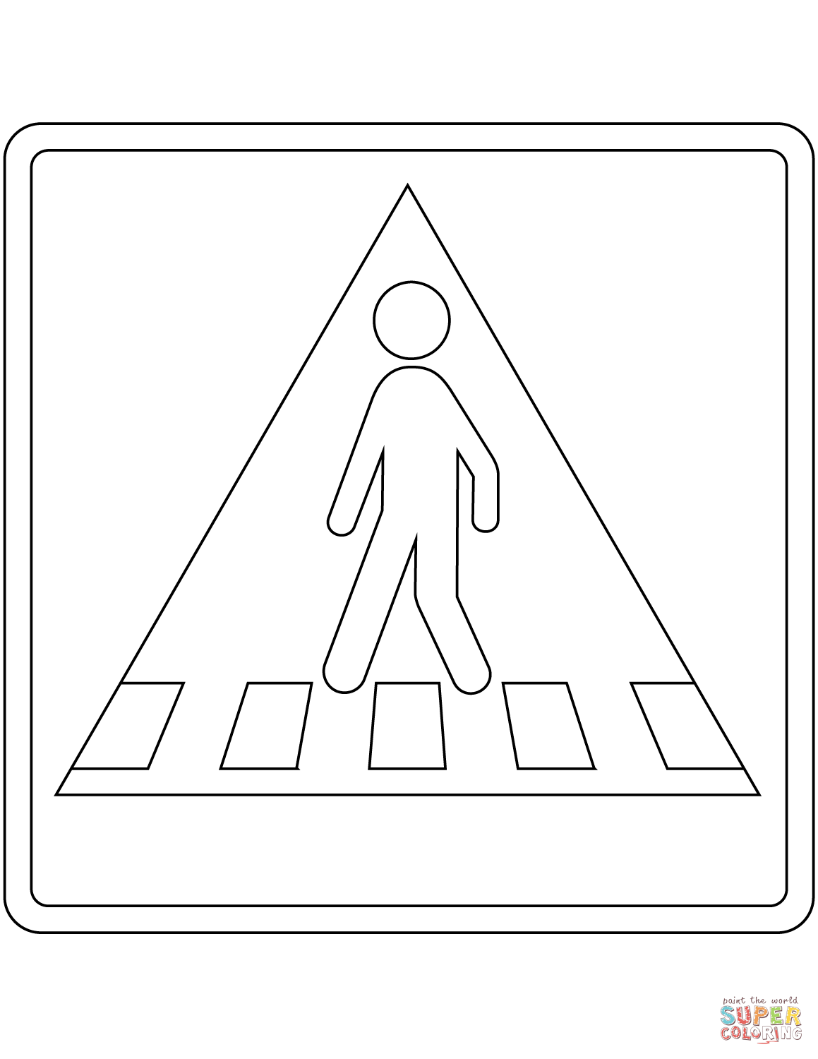Pedestrian crossing sign in denmark coloring page free printable coloring pages