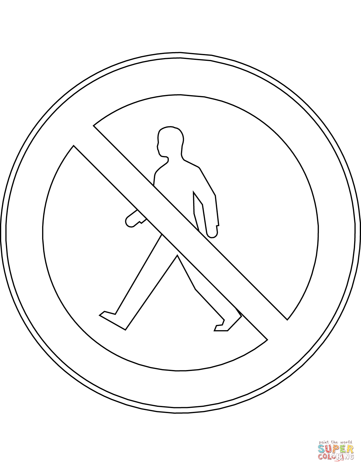 No pedestrians sign in finland coloring page free printable coloring pages