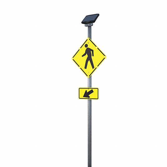 X in nominal sign size aluminum flashing led pedestrian crosswalk sign