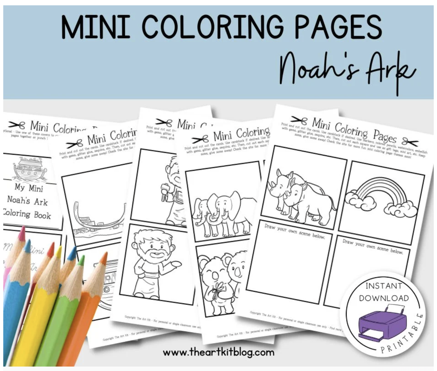 Free printable mini noahs ark coloring pages money saving mom