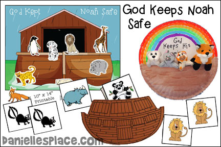 God keeps noah safe bible crafts and games for children