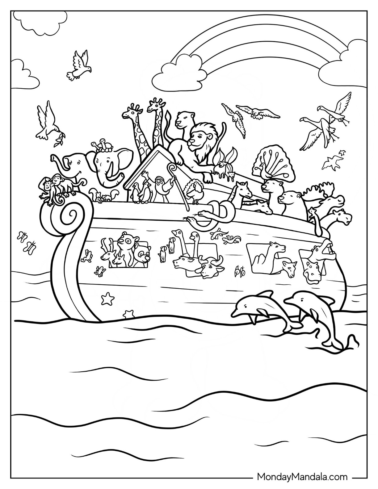 Noahs ark coloring pages free pdf printables