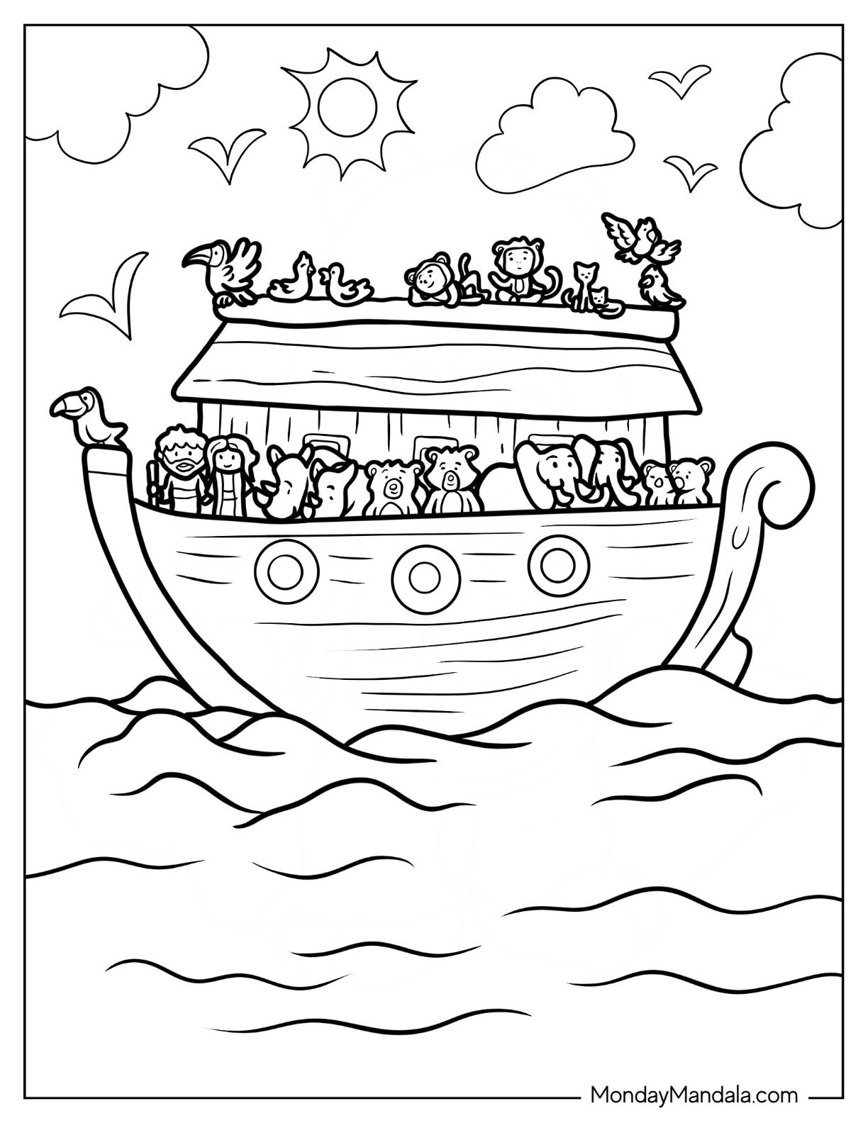 Noahs ark coloring pages free pdf printables