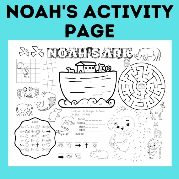 Noahs ark printable noahs ark activity sheet noahs ark craft church activity page church craft church coloring page activity