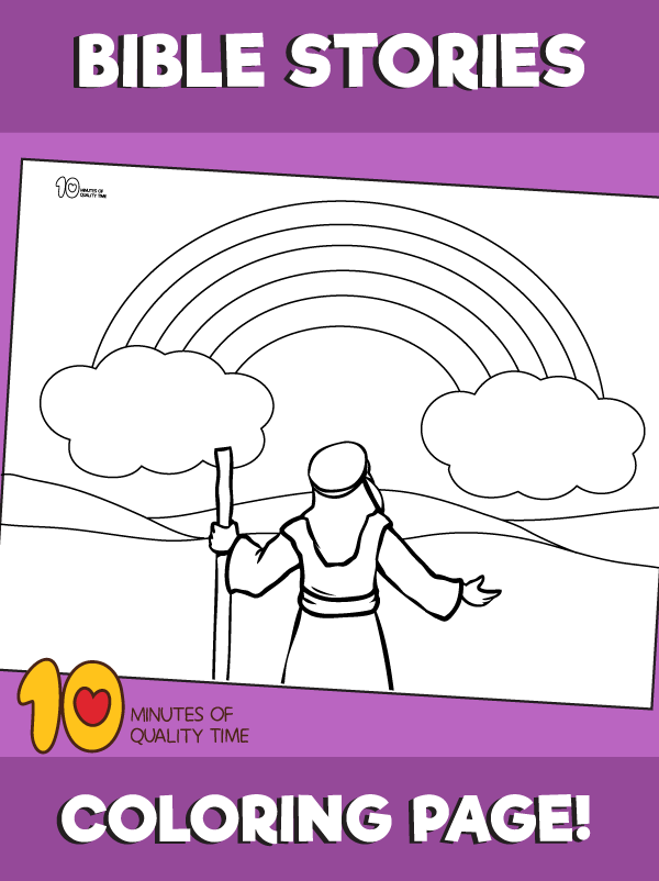 Noah and the rainbow coloring page â minutes of quality time