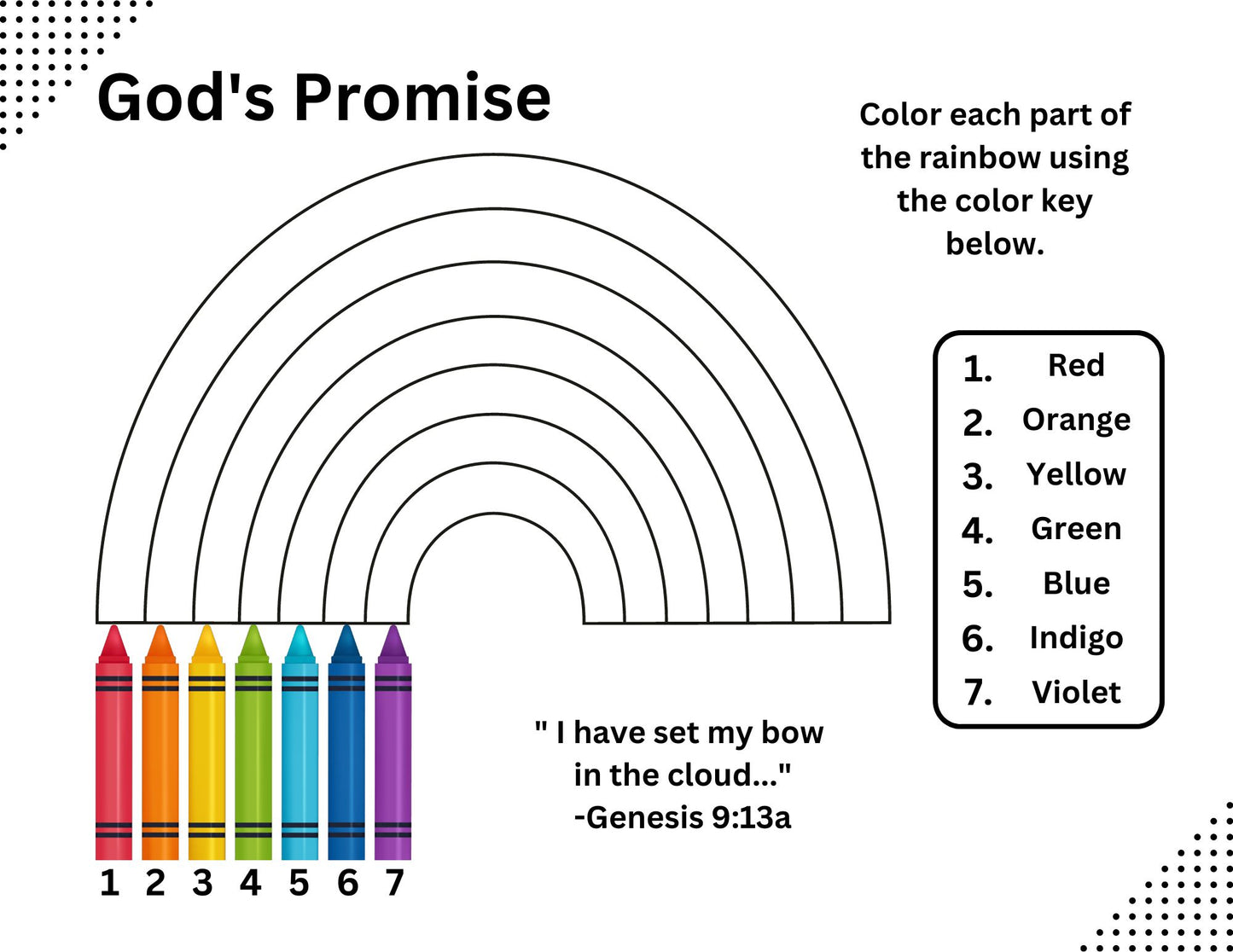 Gods rainbow coloring page â nuggets of wisdom